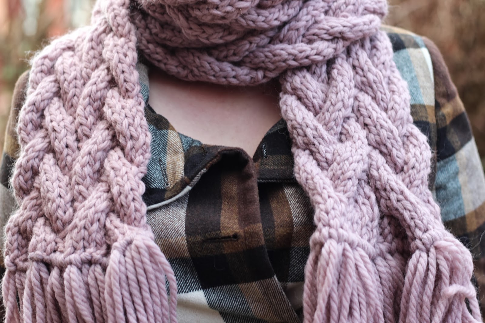 Easy Chunky Cable Knit Scarf Wheelingalong24